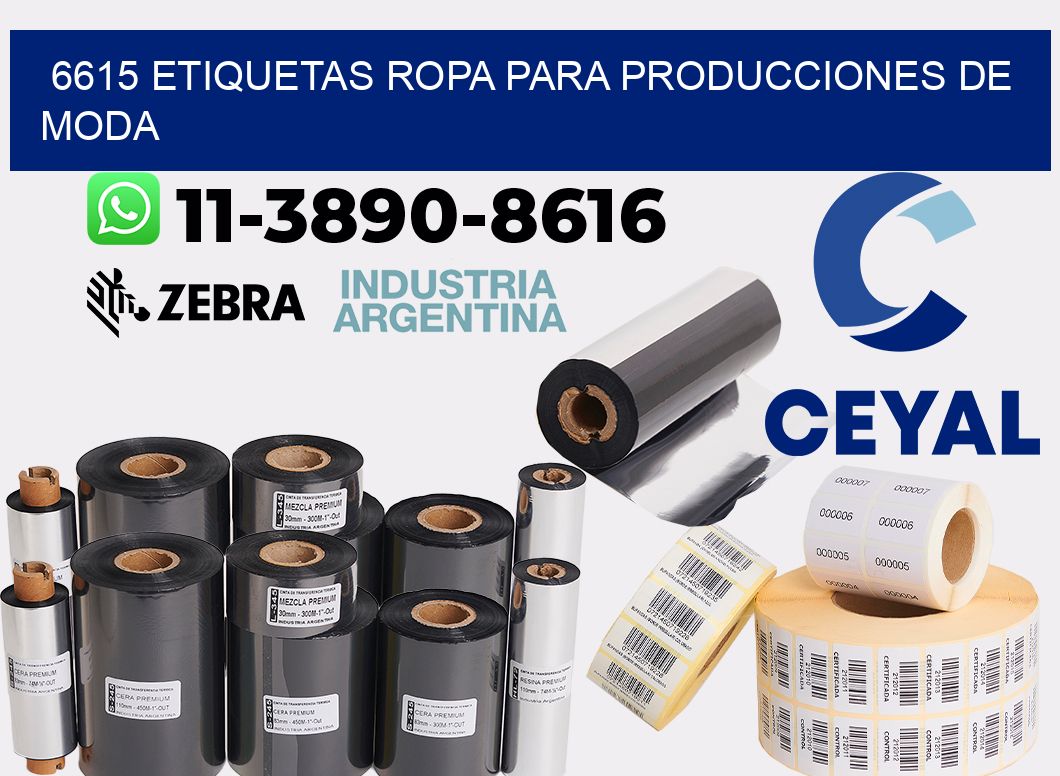 6615 Etiquetas ropa para producciones de moda