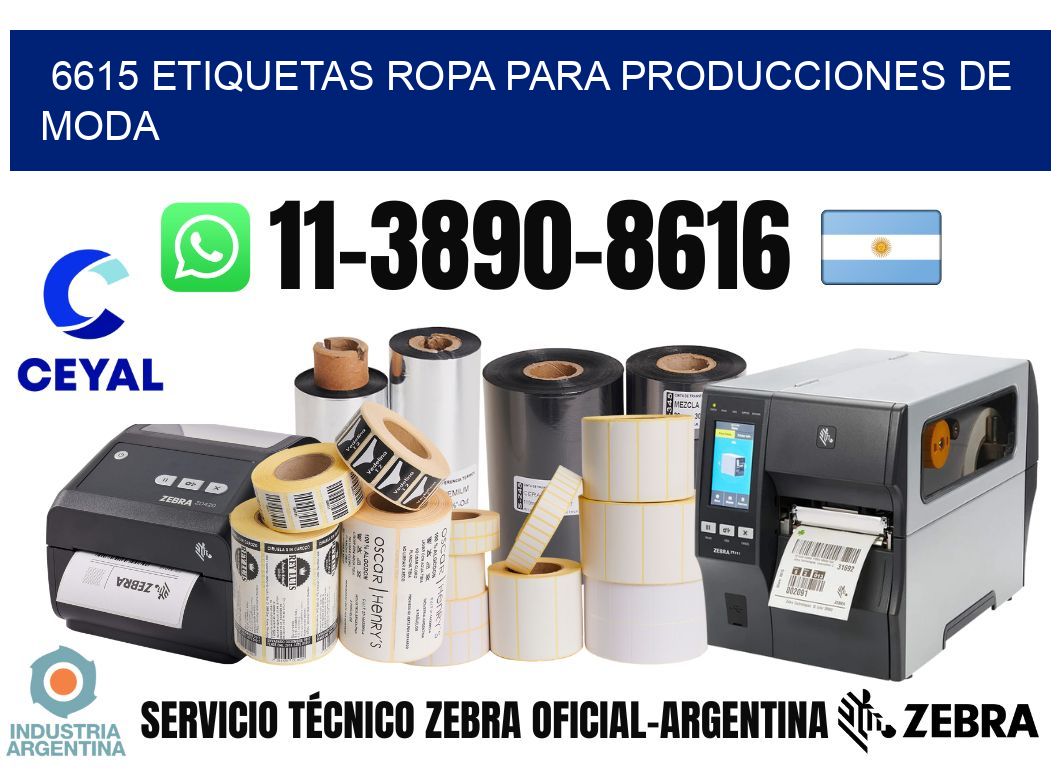 6615 Etiquetas ropa para producciones de moda