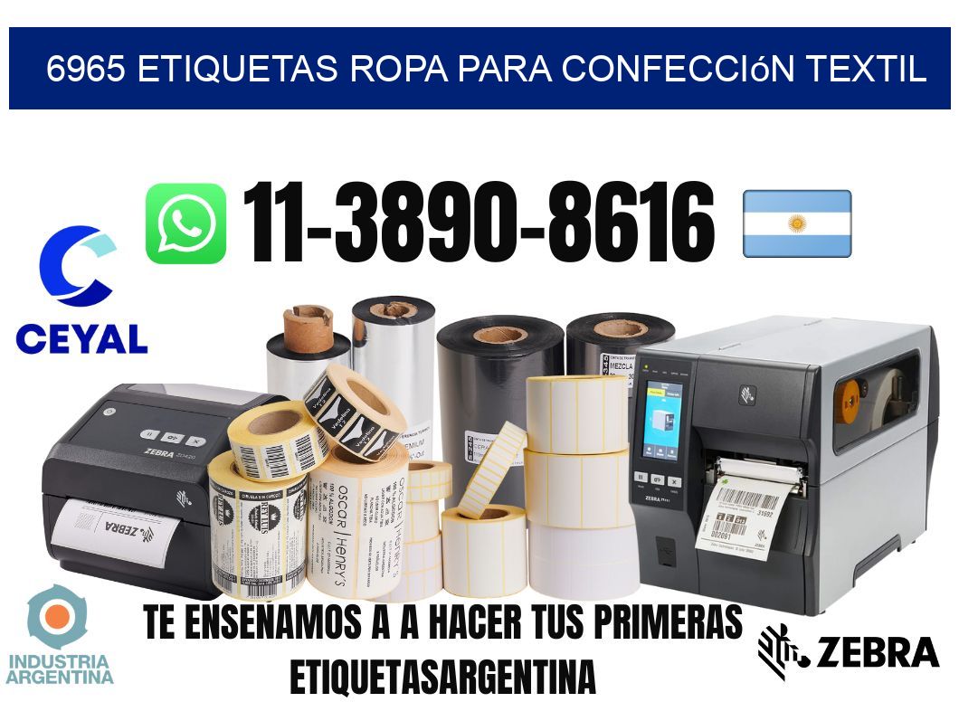 6965 Etiquetas ropa para confección textil