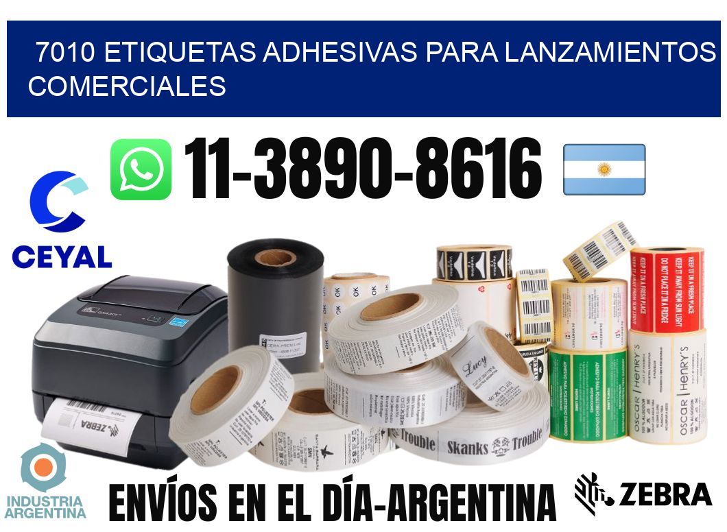7010 Etiquetas adhesivas para lanzamientos comerciales