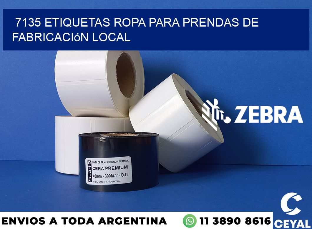 7135 Etiquetas ropa para prendas de fabricación local