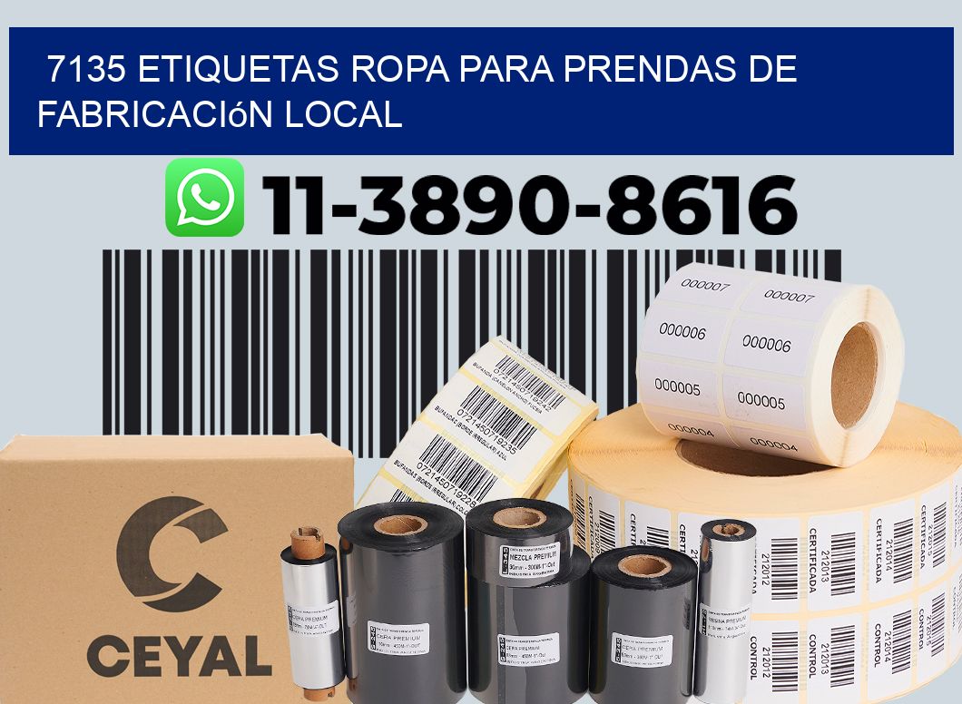 7135 Etiquetas ropa para prendas de fabricación local