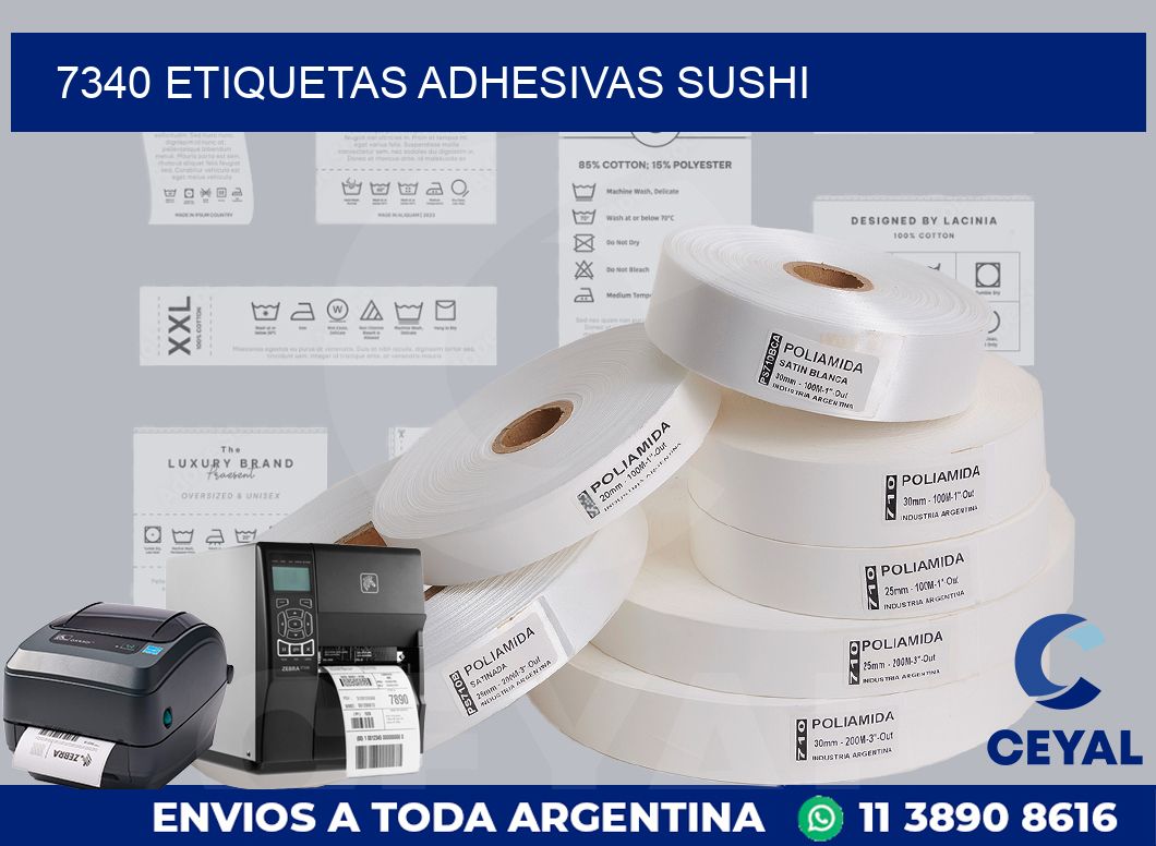 7340 etiquetas adhesivas sushi