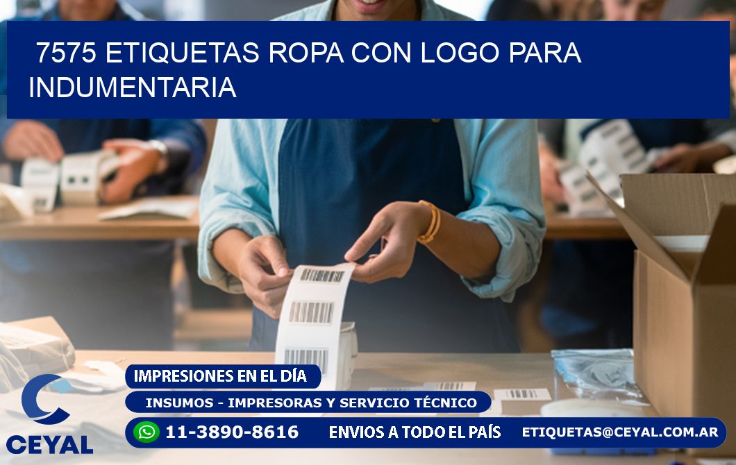 7575 Etiquetas ropa con logo para indumentaria