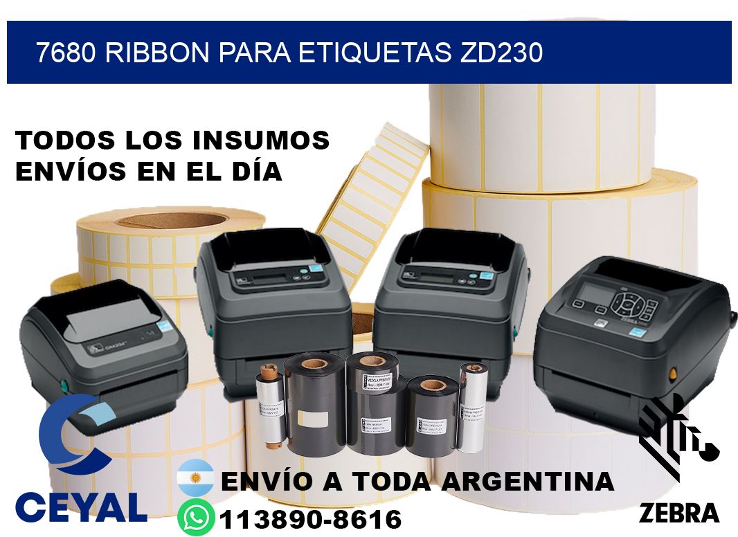 7680 ribbon para etiquetas zd230