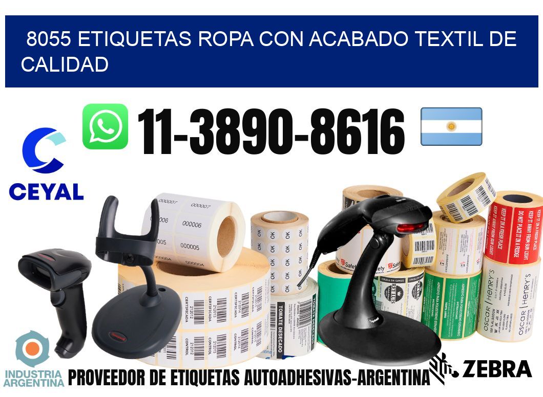 8055 Etiquetas ropa con acabado textil de calidad