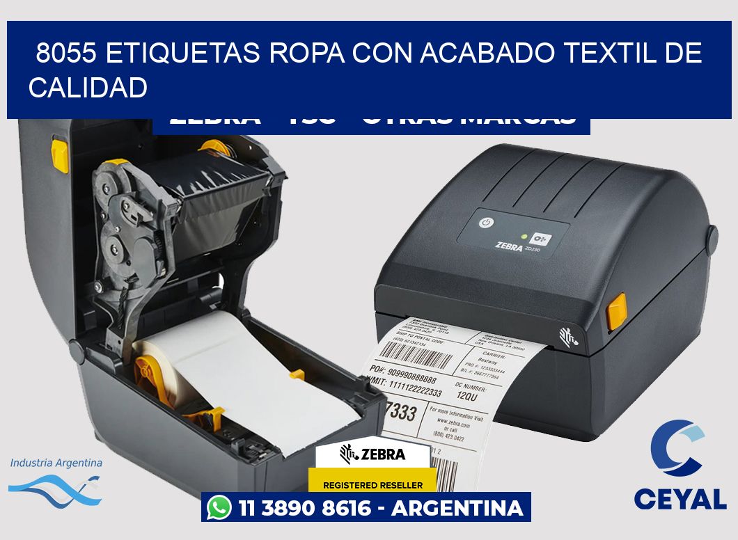8055 Etiquetas ropa con acabado textil de calidad