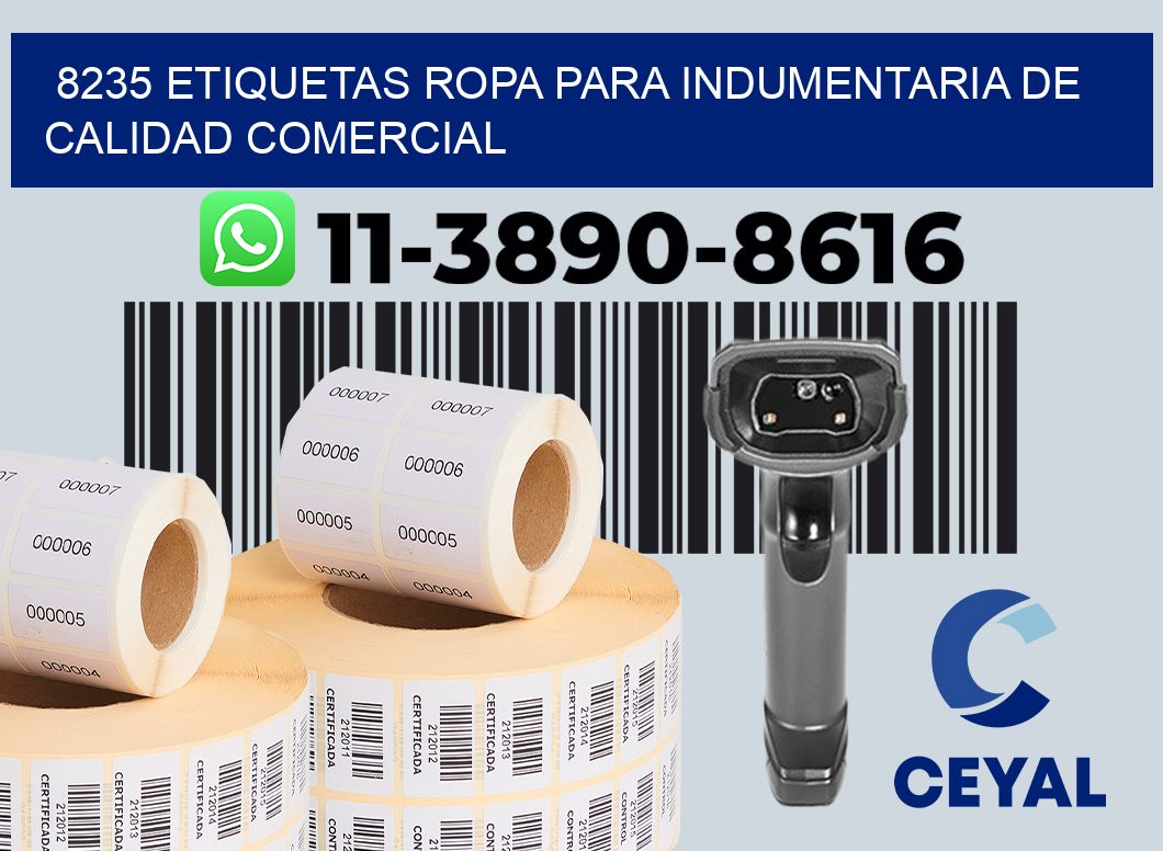 8235 Etiquetas ropa para indumentaria de calidad comercial