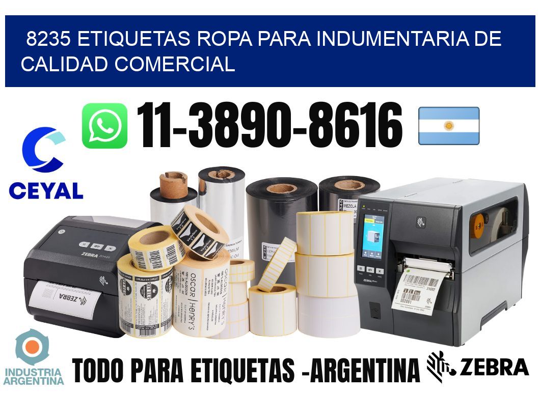 8235 Etiquetas ropa para indumentaria de calidad comercial