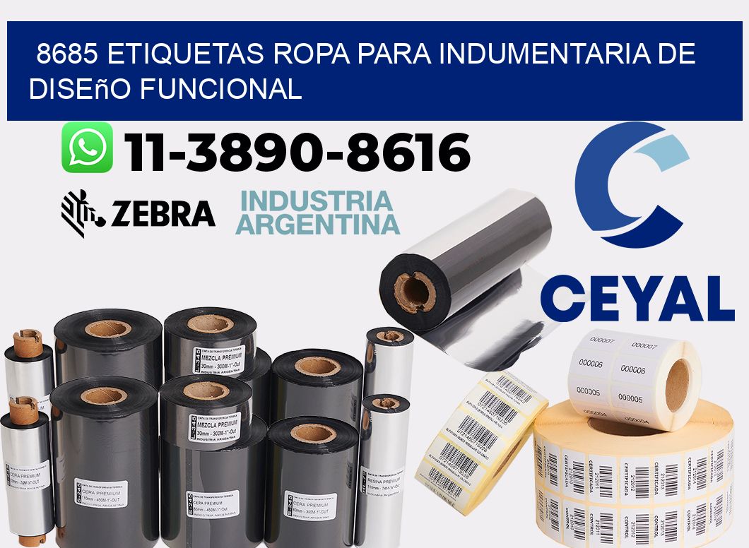 8685 Etiquetas ropa para indumentaria de diseño funcional
