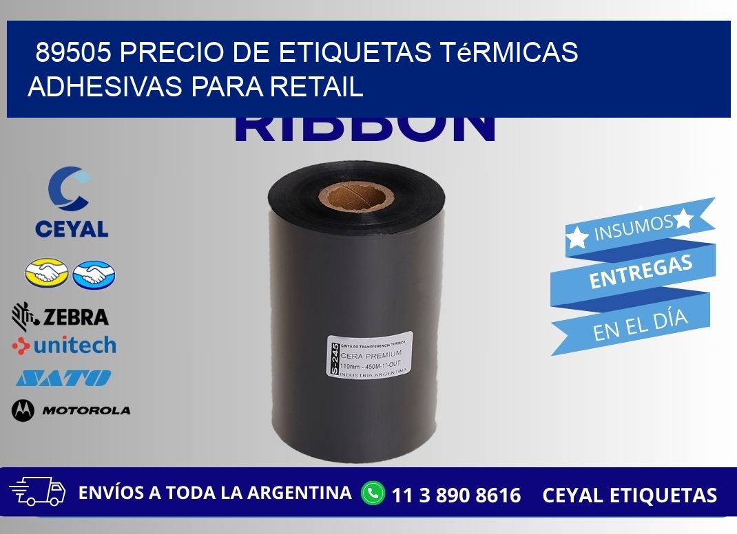 89505 precio de etiquetas térmicas adhesivas para retail
