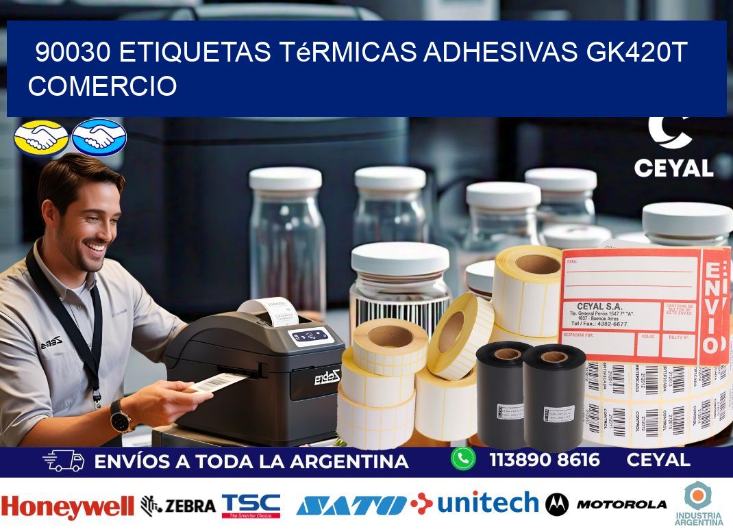 90030 etiquetas térmicas adhesivas gk420t comercio