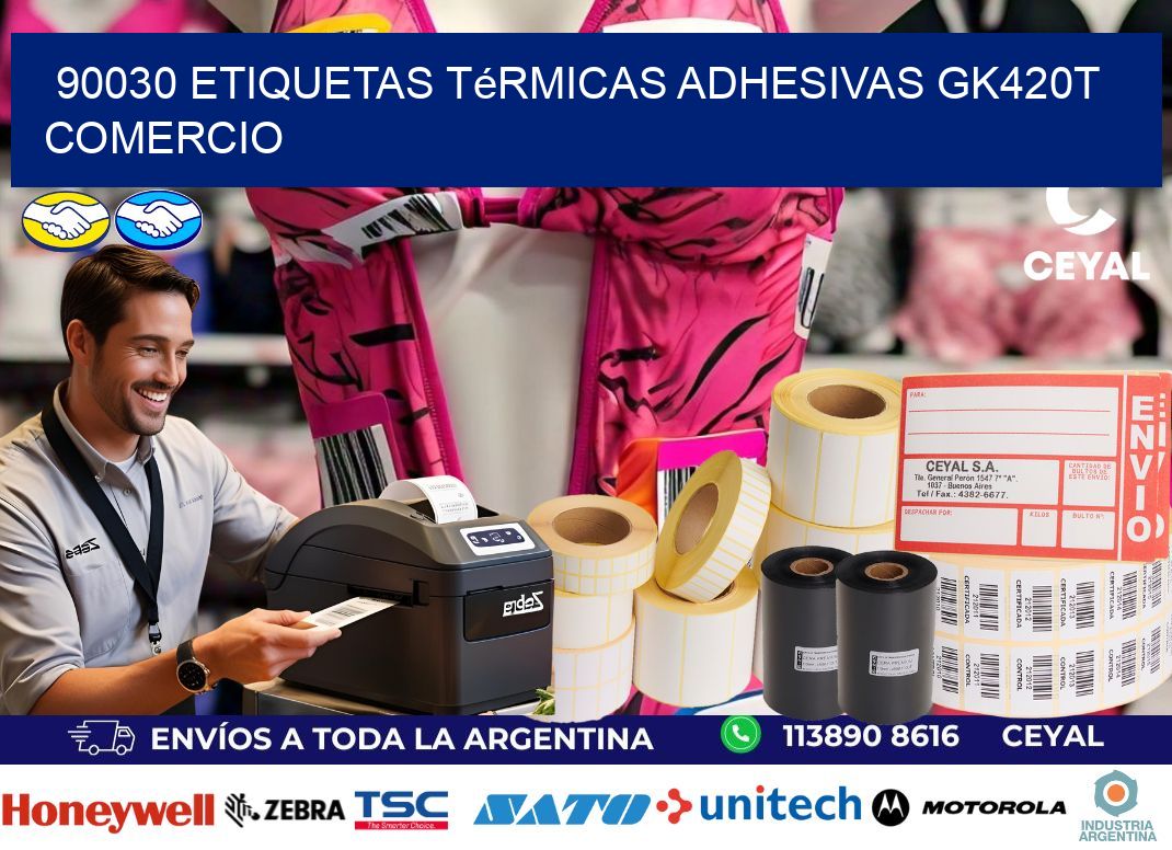 90030 etiquetas térmicas adhesivas gk420t comercio