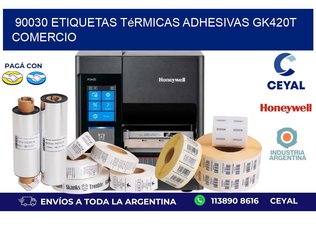 90030 etiquetas térmicas adhesivas gk420t comercio