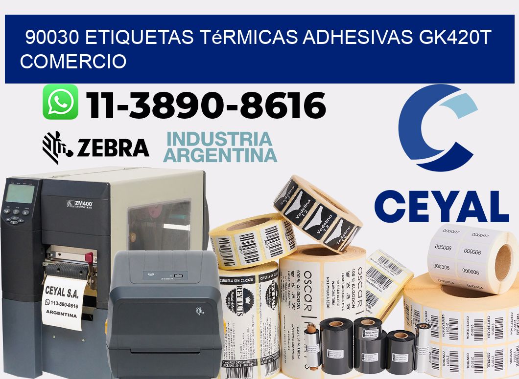 90030 etiquetas térmicas adhesivas gk420t comercio