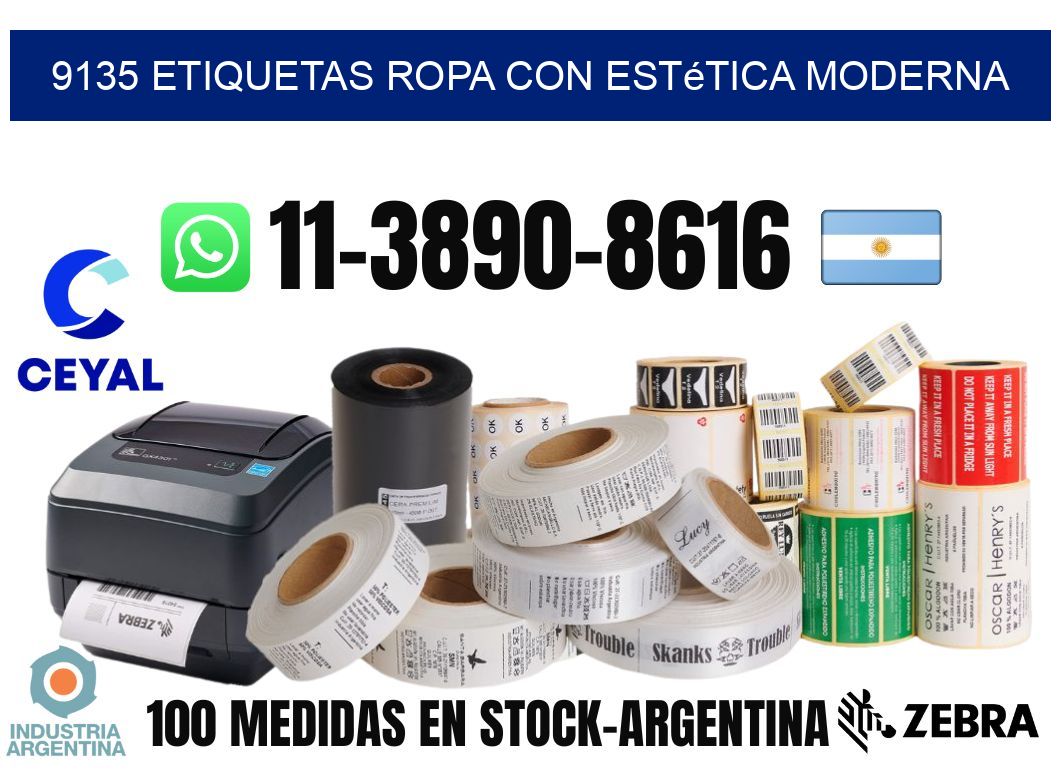 9135 Etiquetas ropa con estética moderna
