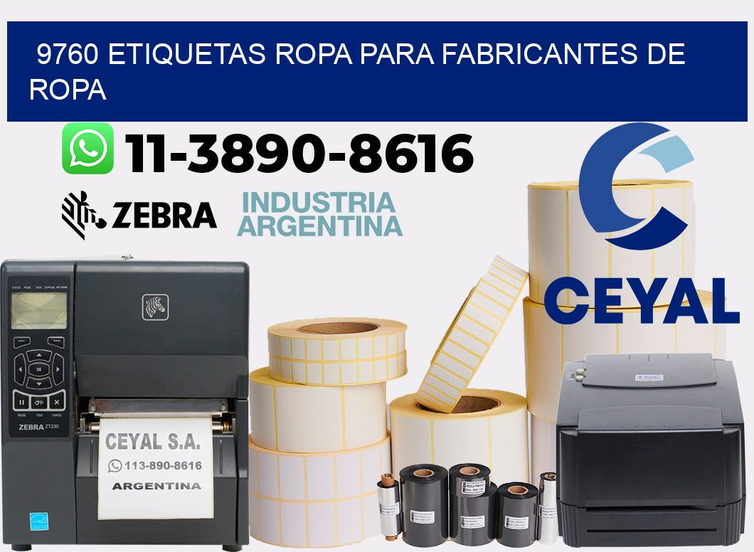 9760 Etiquetas ropa para fabricantes de ropa
