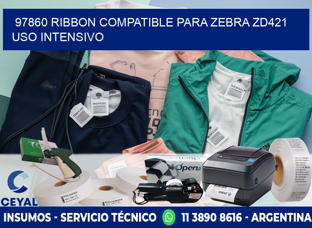 97860 ribbon compatible para zebra zd421 uso intensivo
