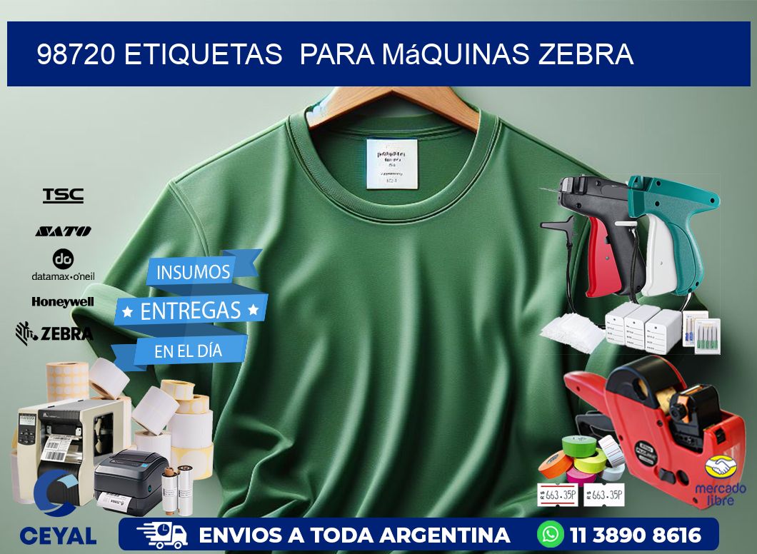 98720 etiquetas  para máquinas Zebra