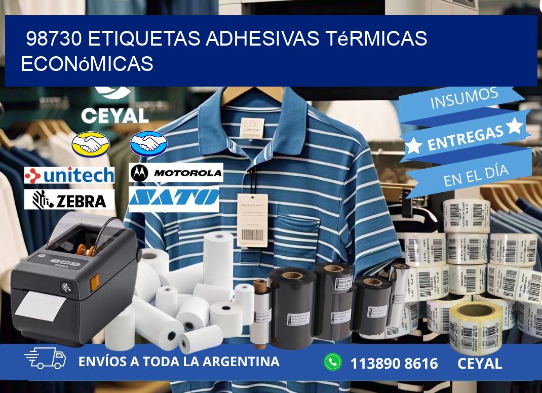 98730 etiquetas adhesivas térmicas económicas