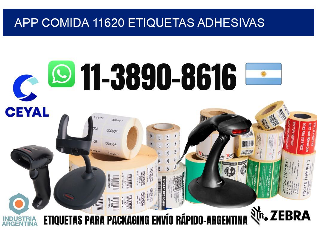 App comida 11620 etiquetas adhesivas