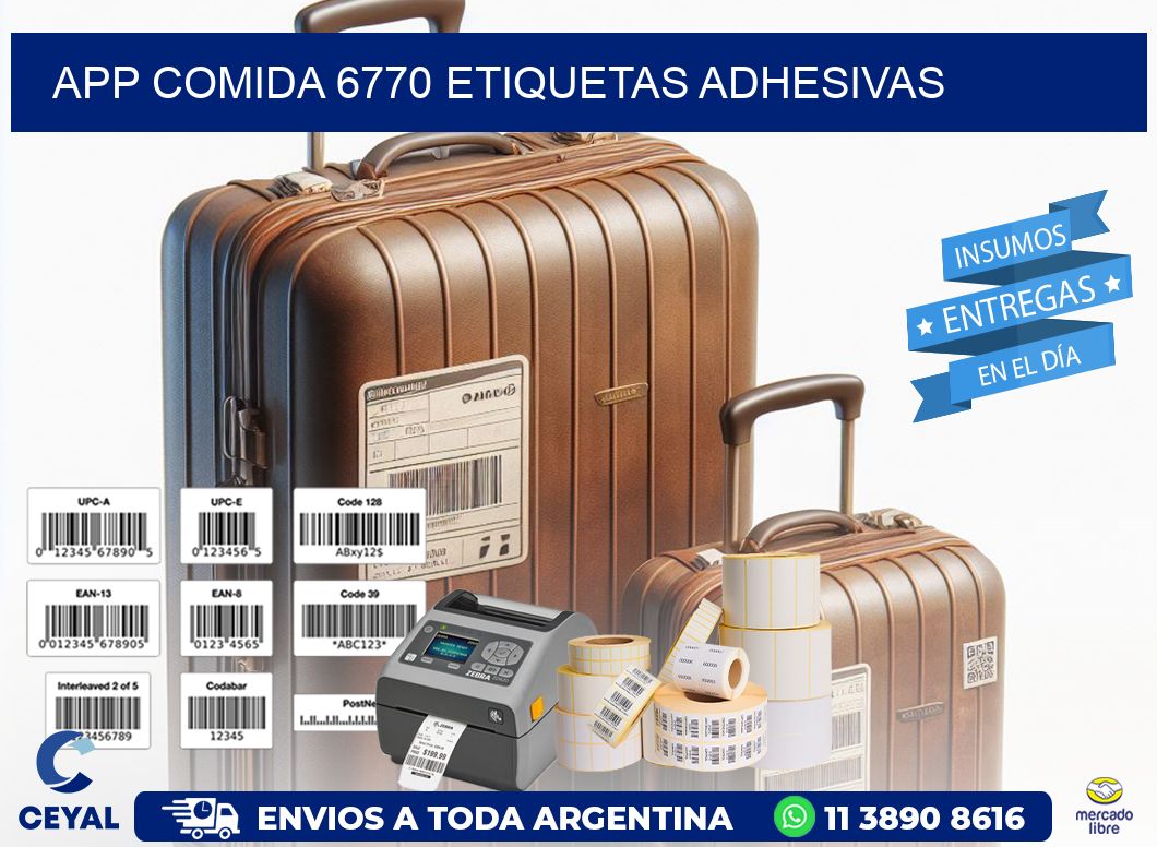 App comida 6770 etiquetas adhesivas
