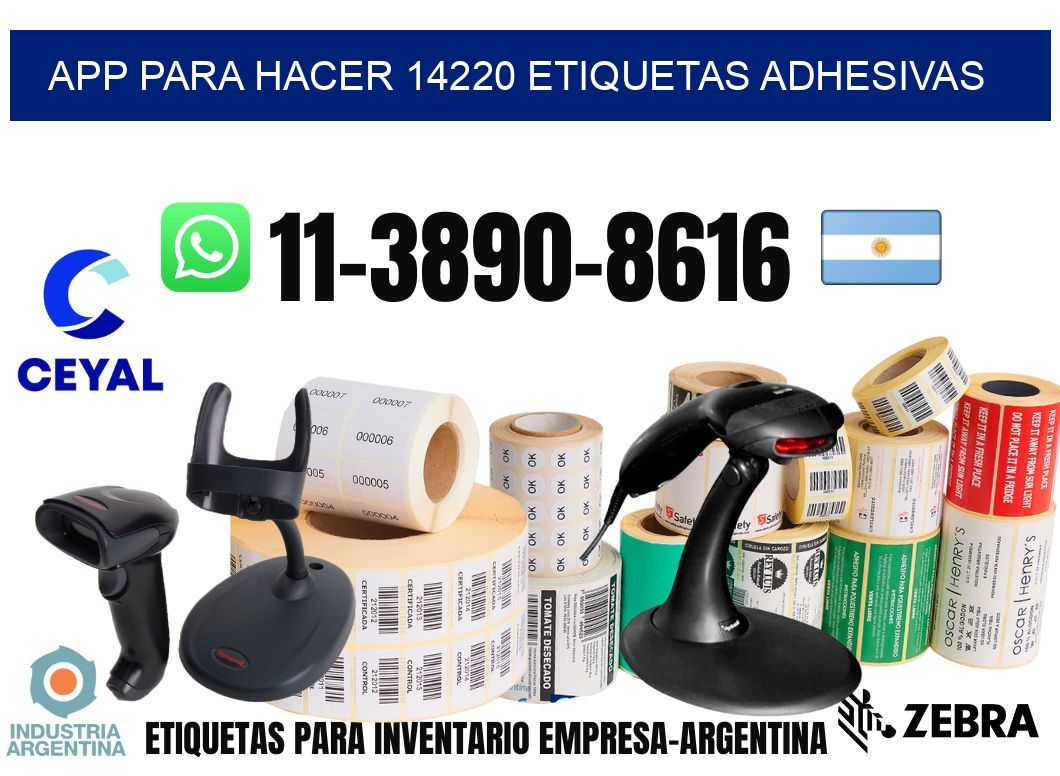 App para hacer 14220 etiquetas adhesivas