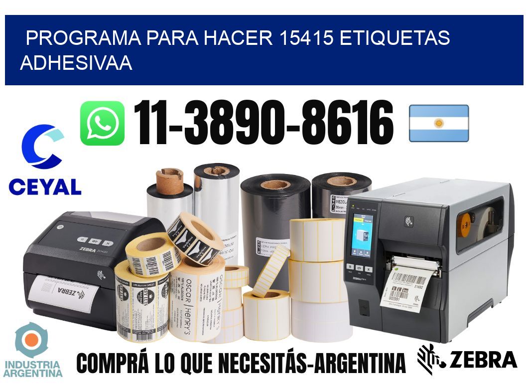 Programa para hacer 15415 etiquetas adhesivaa
