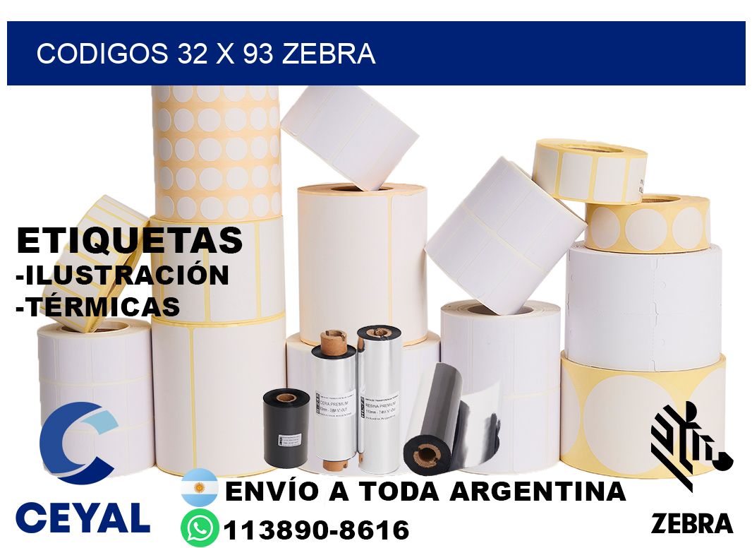 codigos 32 x 93 zebra