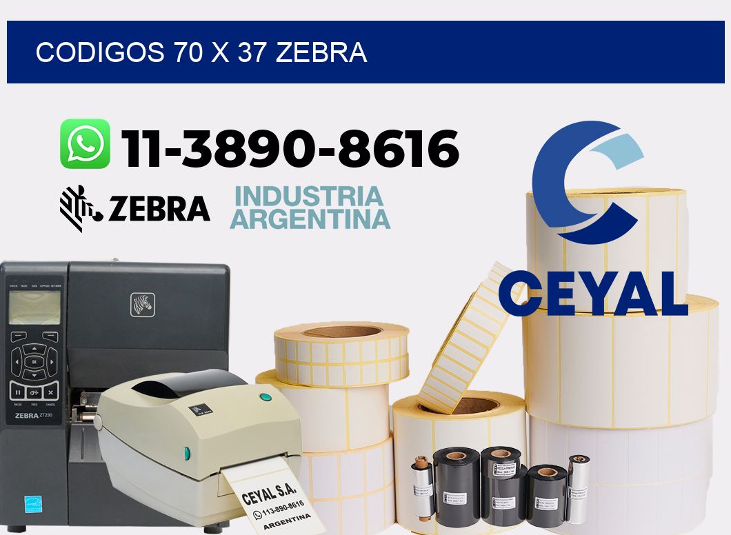 codigos 70 x 37 zebra