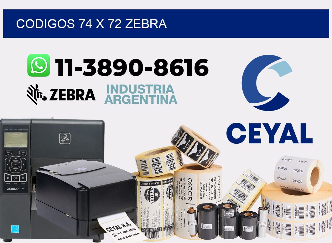 codigos 74 x 72 zebra