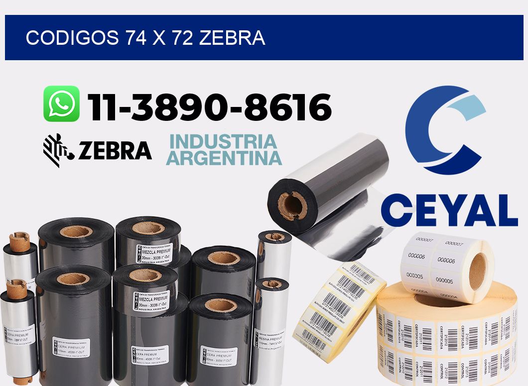 codigos 74 x 72 zebra