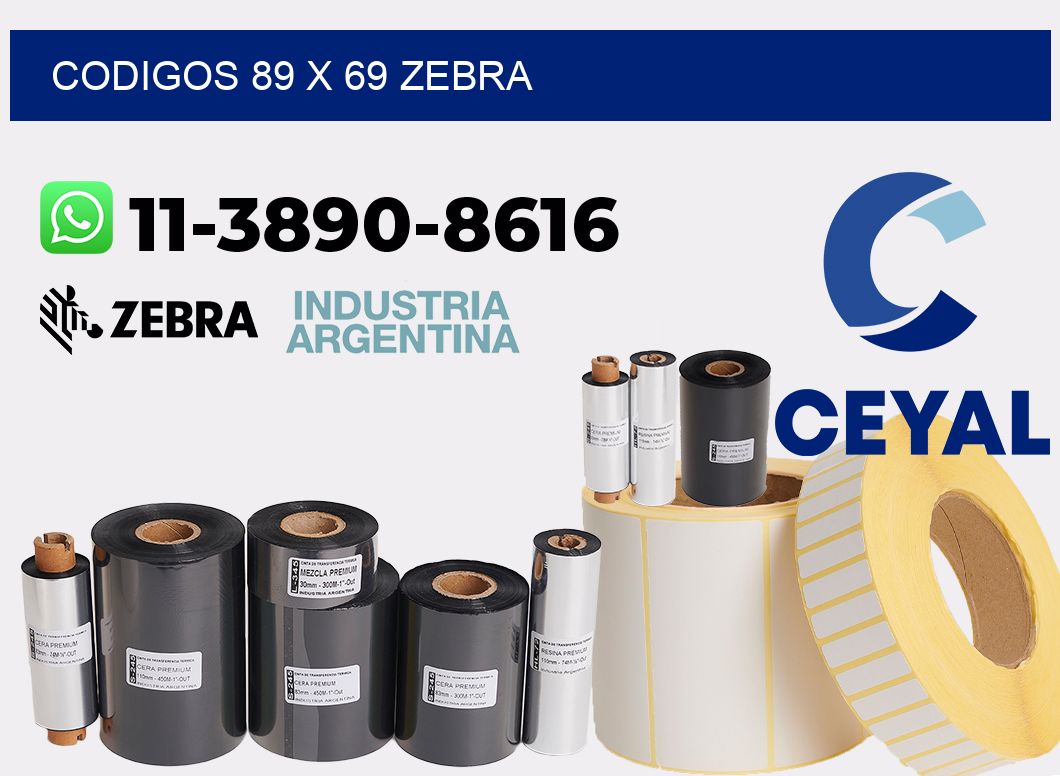 codigos 89 x 69 zebra