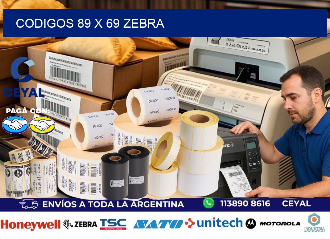 codigos 89 x 69 zebra