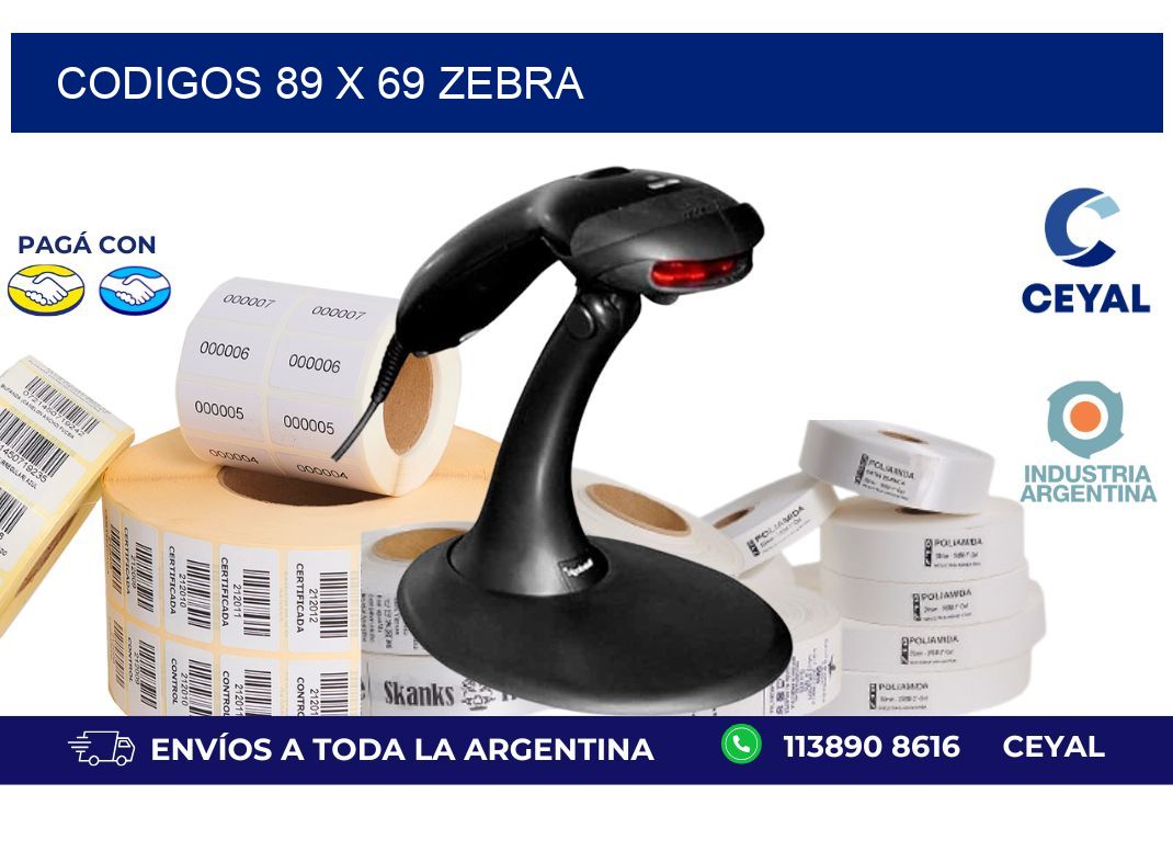 codigos 89 x 69 zebra