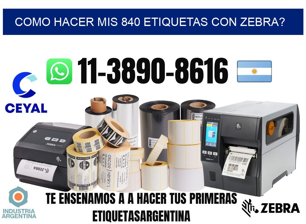 como hacer mis 840 etiquetas con zebra?
