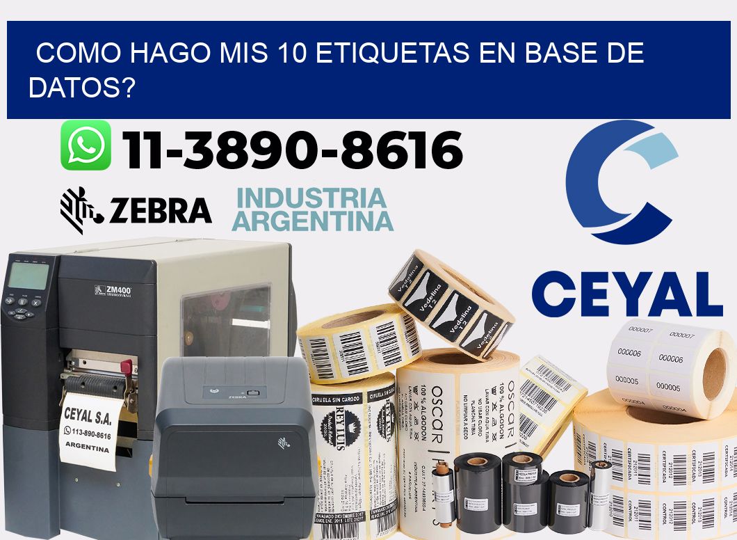 como hago mis 10 etiquetas en base de datos?