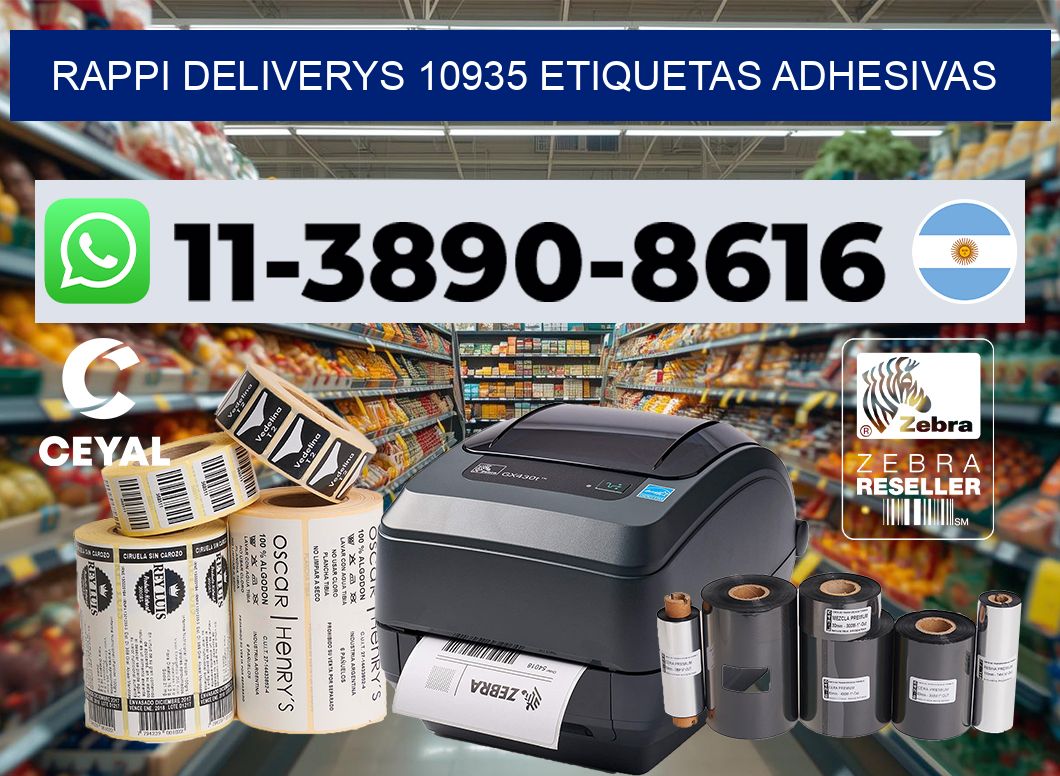 rappi deliverys 10935 etiquetas adhesivas