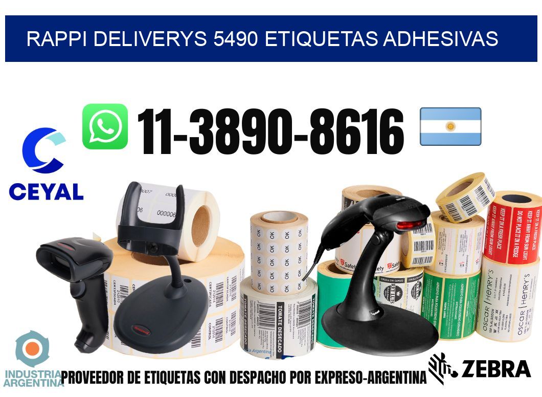 rappi deliverys 5490 etiquetas adhesivas