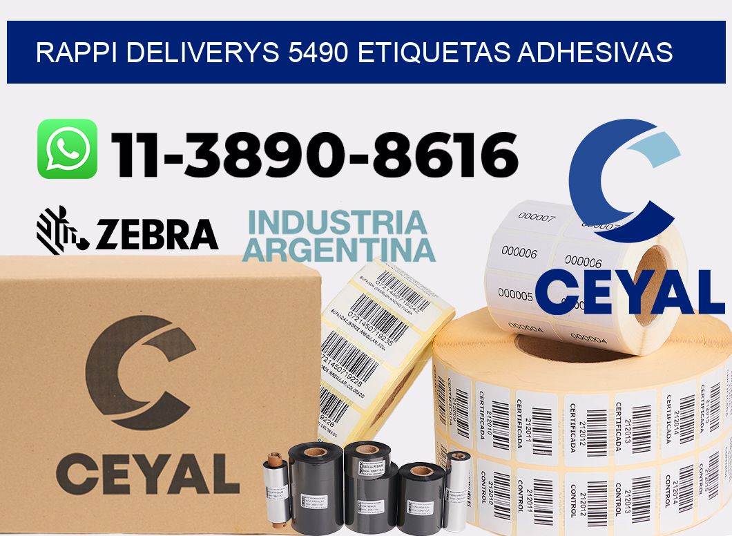 rappi deliverys 5490 etiquetas adhesivas