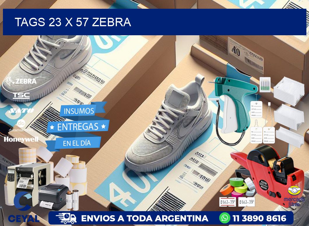 tags 23 x 57 zebra