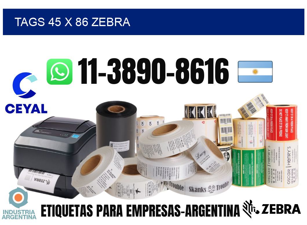 tags 45 x 86 zebra