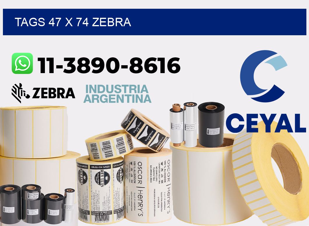 tags 47 x 74 zebra