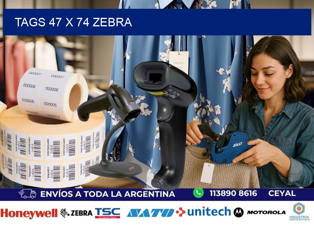 tags 47 x 74 zebra