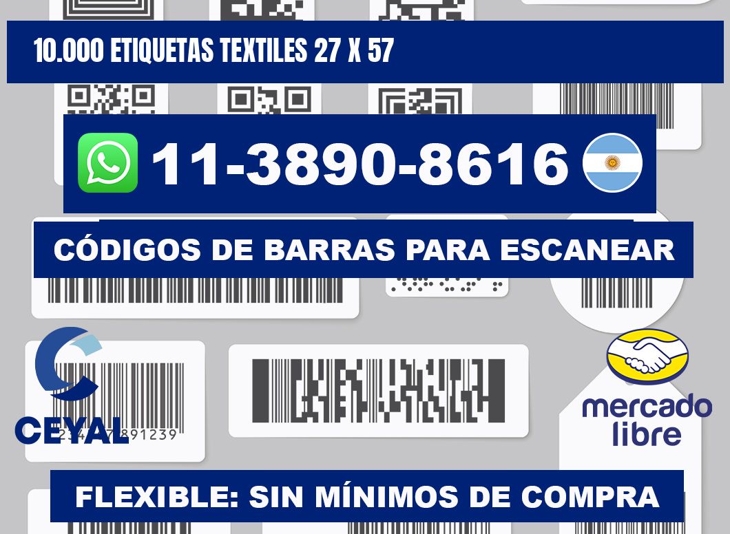 10.000 ETIQUETAS TEXTILES 27 x 57