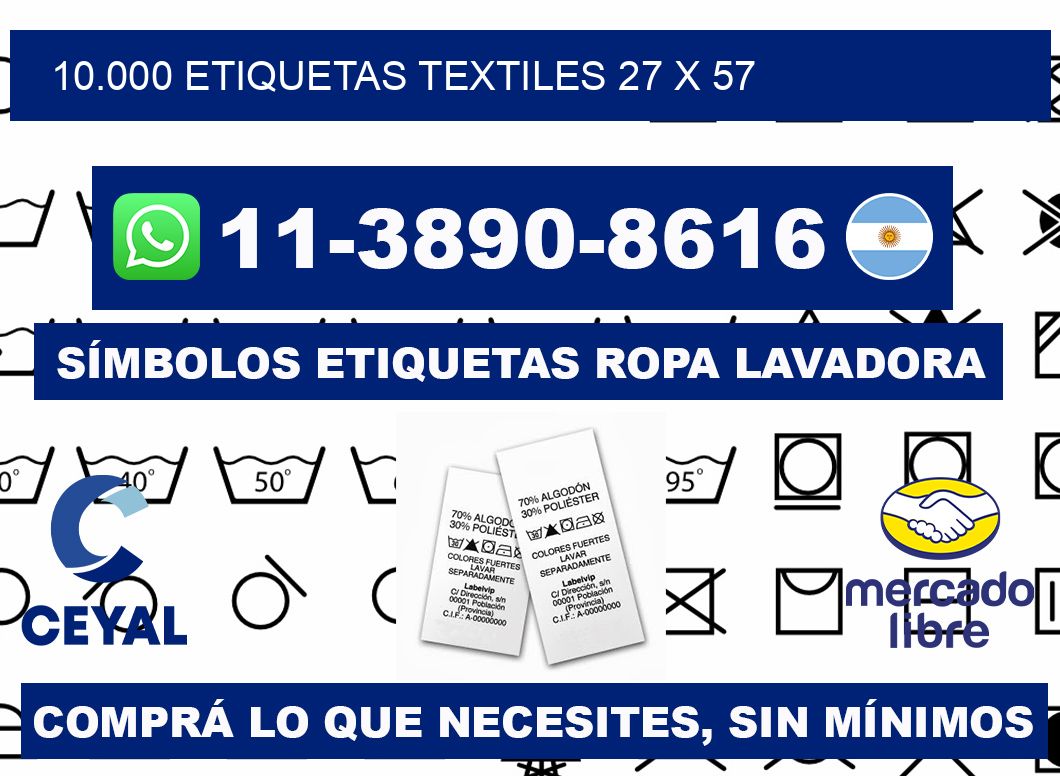 10.000 ETIQUETAS TEXTILES 27 x 57