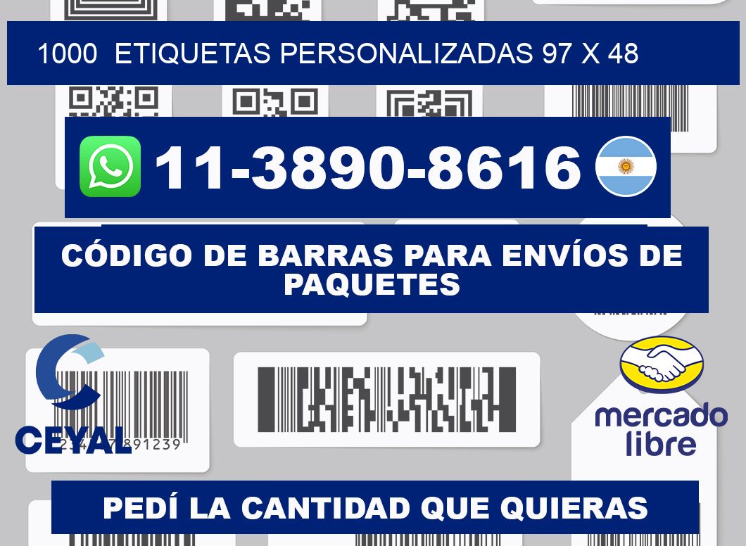 1000  ETIQUETAS PERSONALIZADAS 97 x 48