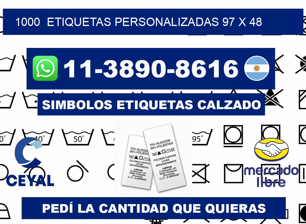 1000  ETIQUETAS PERSONALIZADAS 97 x 48