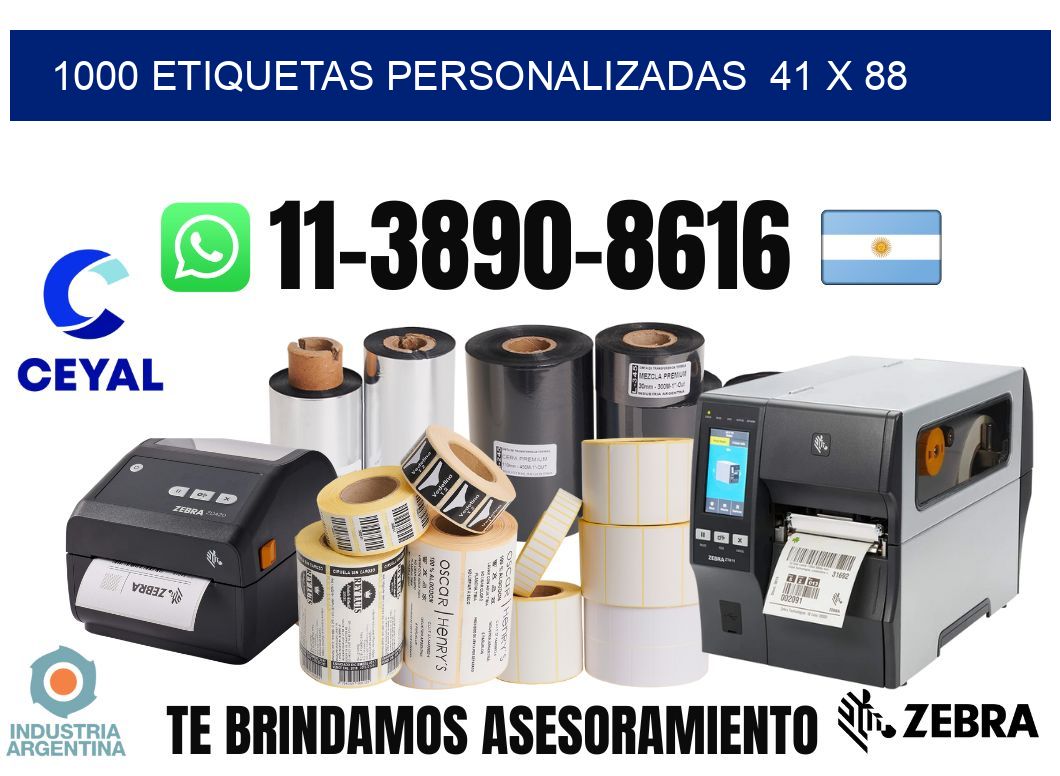 1000 etiquetas personalizadas 41 x 88