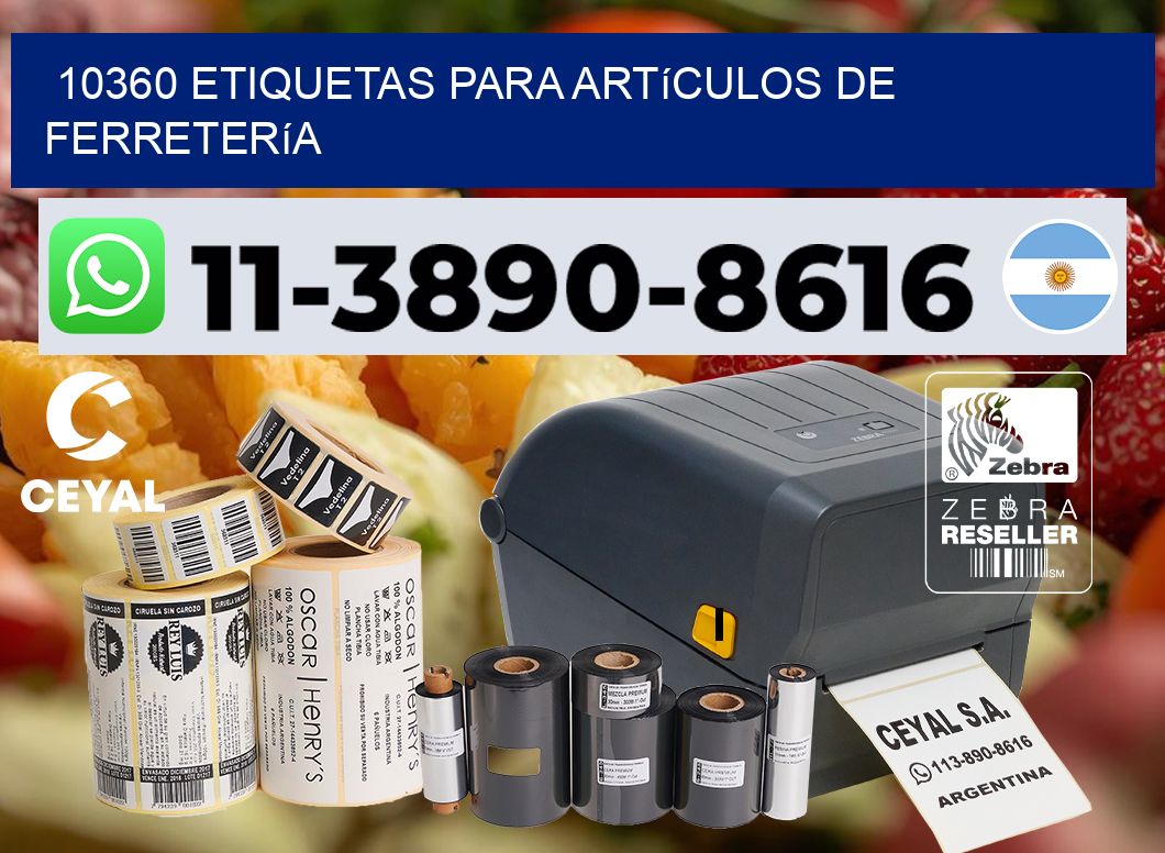 10360 Etiquetas para artículos de ferretería